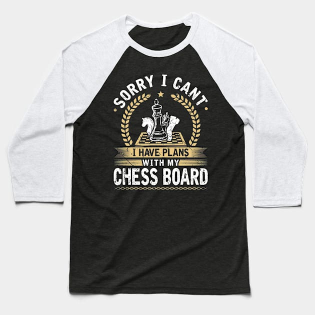 Chess Design for Chess Player Baseball T-Shirt by Humbas Fun Shirts